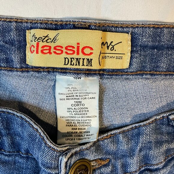 JMS Just My Size Jeans Womens Size 16W Blue Medium Wash Denim Straight Stretch - Picture 3 of 4